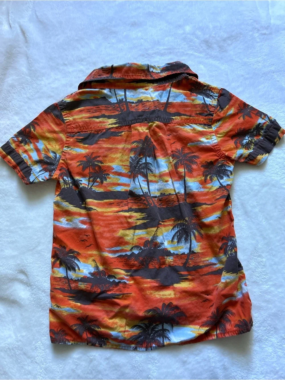 Old Navy Orange Tropical Print Button-Up Shirt for Kids Size XS 5